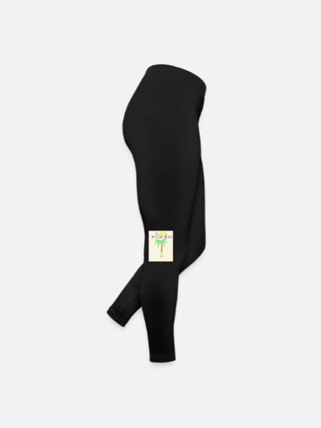 Pastellfarbene Palme - Frauen Jersey Leggings - Schwarz - Rechts
