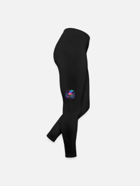 Auto in Neonlandschaft - Frauen Jersey Leggings - Schwarz - Rechts