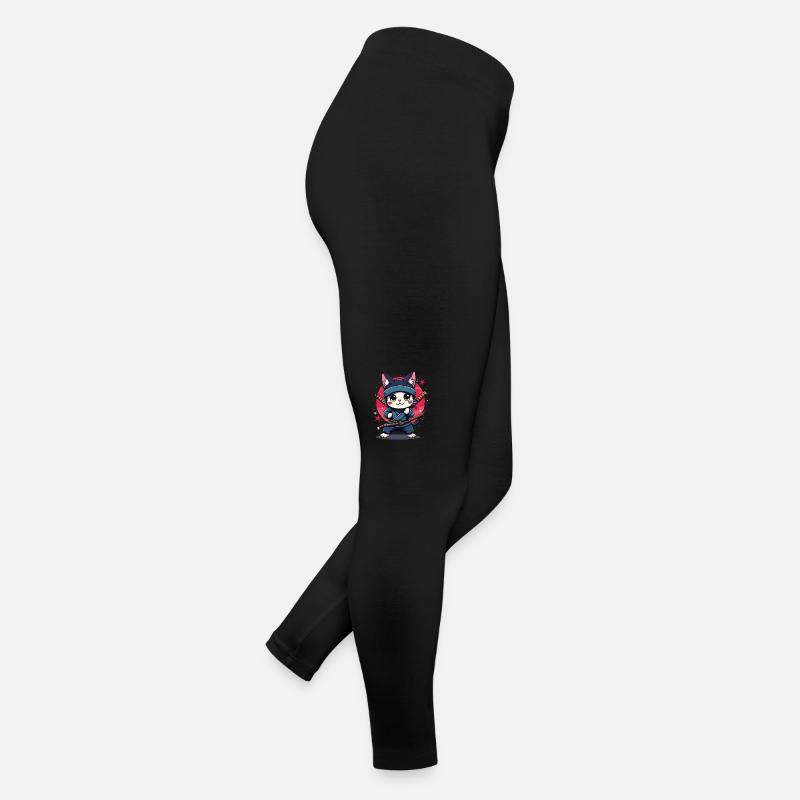 Japanese Kawaii Ninja Cat Women’s Jersey Leggings