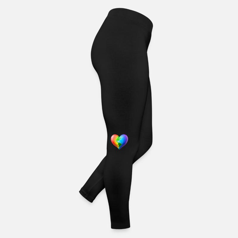 LBTQ Herz - Frauen Jersey Leggings - Schwarz