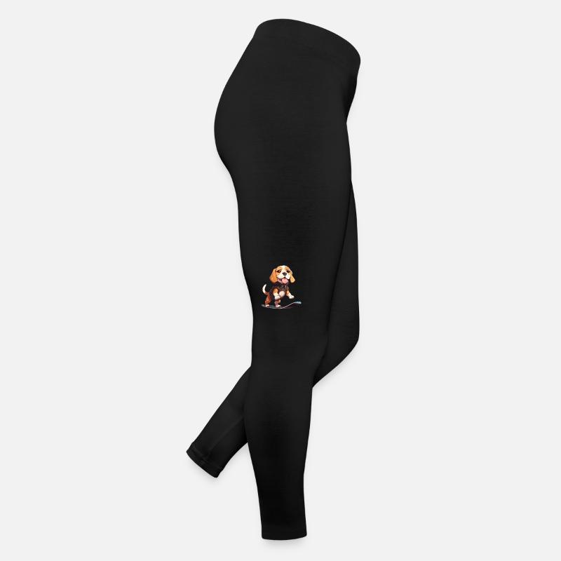 Sweet beagle snowboarder - winter joy in Women’s Jersey Leggings