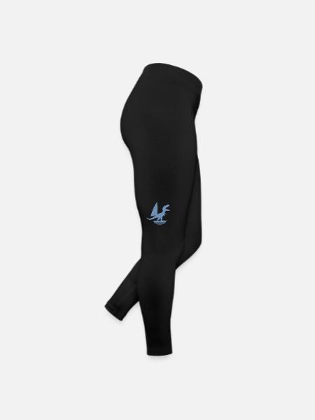 Dinosaure T-Rex Voilier Silhouette minimaliste - Legging en jersey Femme - noir - Droite