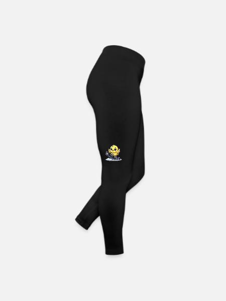 Süßes Huhn Snowboard Cartoon Wintersport - Frauen Jersey Leggings - Schwarz - Rechts