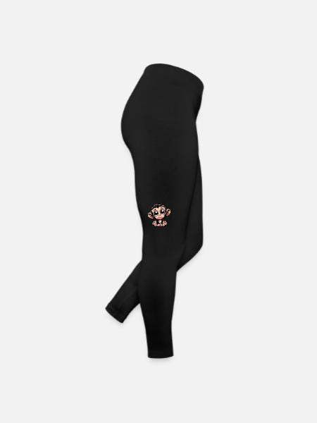 Mignon singe triste émotif chimpanzé massacré - Legging en jersey Femme - noir - Droite