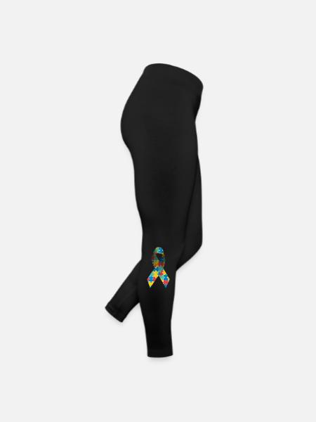 Awareness Ribbon for Autism and Asperger's Syndrome - Women’s Jersey Leggings - black - Right