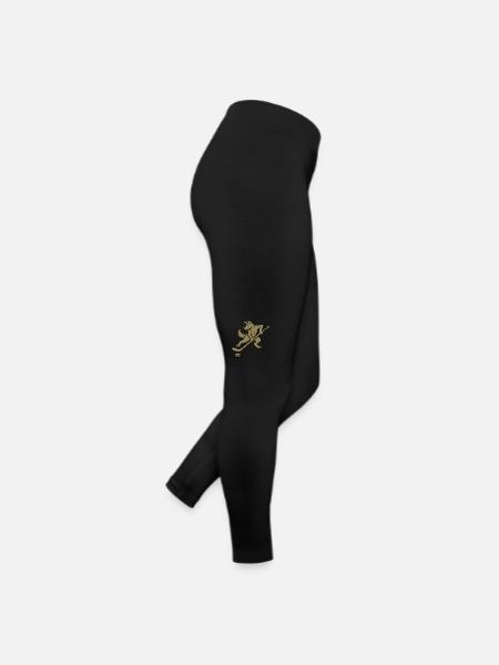 Husky Silhouette Eishockey Minimalistisches Design - Frauen Jersey Leggings - Schwarz - Rechts