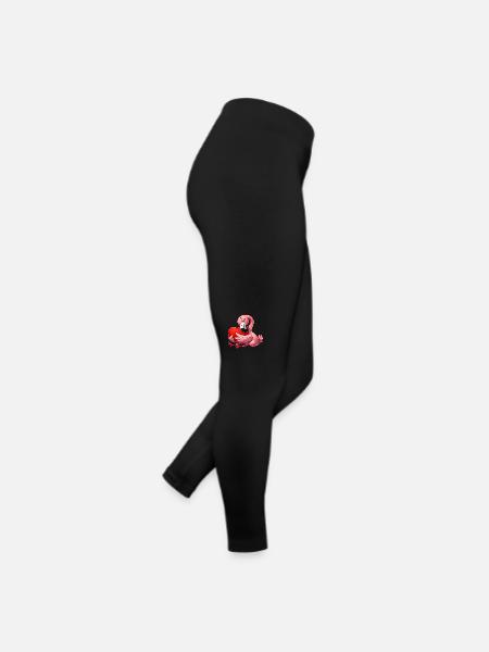 Flamingo Love Saint-Valentin Romance in Love - Legging en jersey Femme - noir - Droite