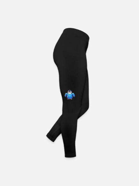 Mignon pingouin de dessin animé Vêtements grande taille - Legging en jersey Femme - noir - Droite