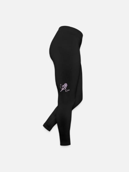 Löwe Eishockey Silhouette - Frauen Jersey Leggings - Schwarz - Rechts