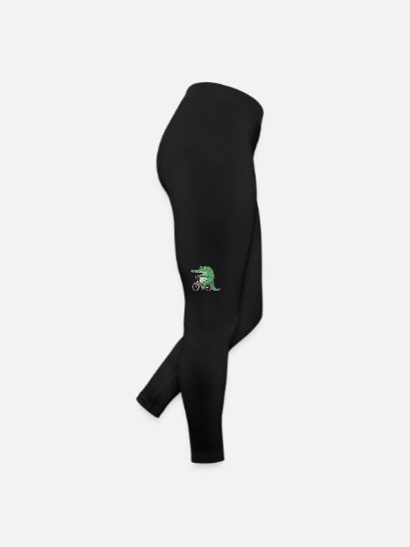 Cycliste crocodile lus fantaisiste s’ennuyé - Legging en jersey Femme - noir - Droite