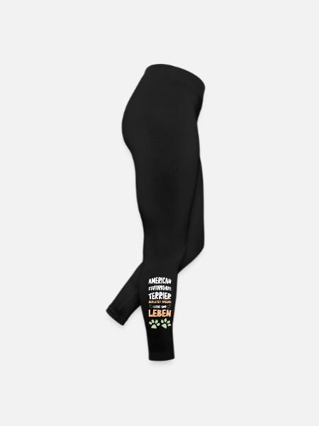 Amerikanischer Staffordshire Terrier Liebe Leben - Frauen Jersey Leggings - Schwarz - Rechts