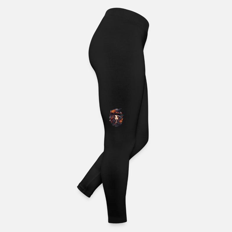 Schöne Hexe im Anime-Stil, Halloween Frauen Jersey Leggings