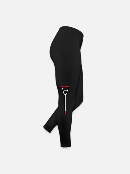 kruecke arzt patient gehhilfe gebrochenes bein kra - Frauen Jersey Leggings - Schwarz - Rechts