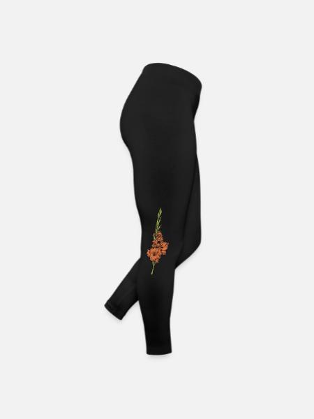 Nimwegen-Gladiolen - Frauen Jersey Leggings - Schwarz - Rechts