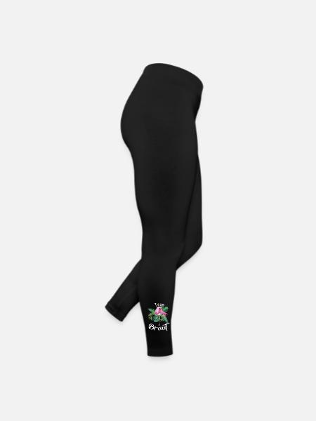 Team Braut Flamingo pink - Frauen Jersey Leggings - Schwarz - Rechts