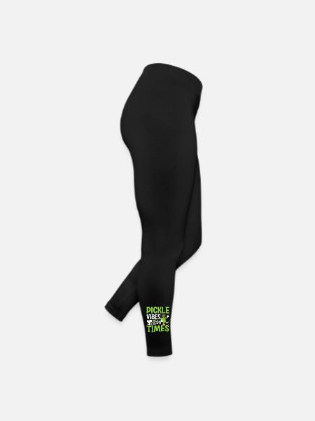 Pickle vibes happy times- Cucumber Tshirt - Women’s Jersey Leggings - black - Right