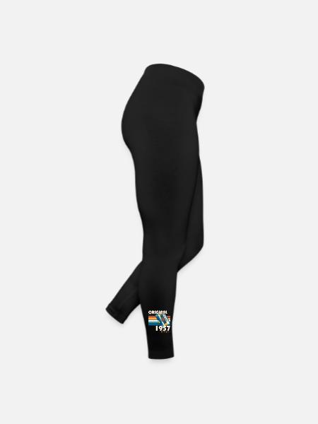 Janvier Né 1957 66e anniversaire Cadeau 50s - Legging en jersey Femme - noir - Droite