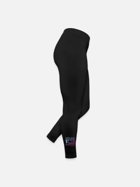 Vintage vintage 1968 55th birthday gift woman - Women’s Jersey Leggings - black - Right