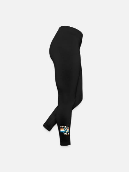 60. Geburtstag Kassette Dezember Jahrgang 1963 - Frauen Jersey Leggings - Schwarz - Rechts