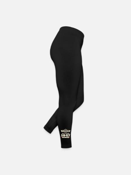 76e anniversaire Vintage Novembre Millésime 1947 - Legging en jersey Femme - noir - Droite