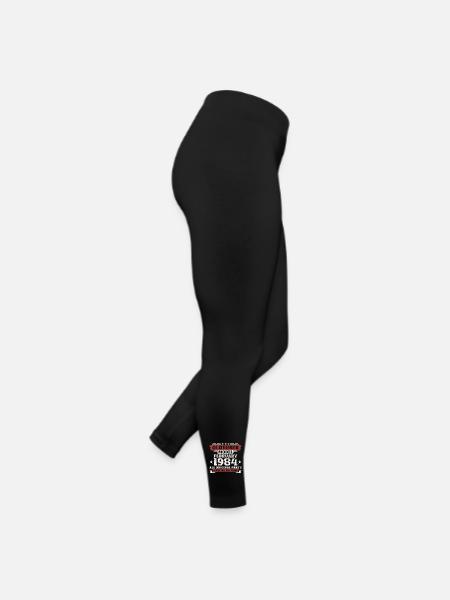 40th birthday classic car February vintage 1984 - Women’s Jersey Leggings - black - Right