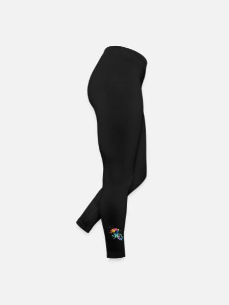 Bird Colored Colorful Color Splashes - Women’s Jersey Leggings - black - Right