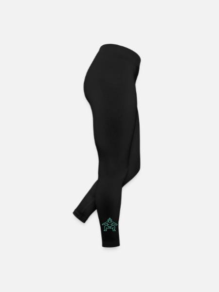 Sumo japonais turquoise - Legging en jersey Femme - noir - Droite
