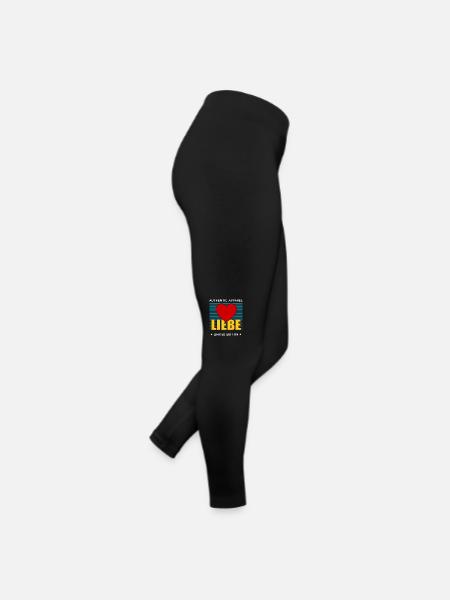 Liebe - Frauen Jersey Leggings - Schwarz - Rechts