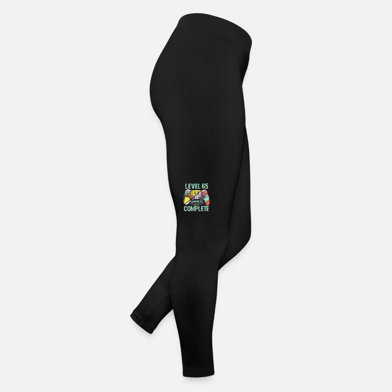 Level 65 Complete 65 Years Gamer Level 65 Complete - Women’s Jersey Leggings - black
