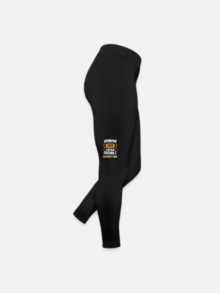 Cadeau 4e Anniversaire Nées En Février 2020 - Legging en jersey Femme - noir - Droite