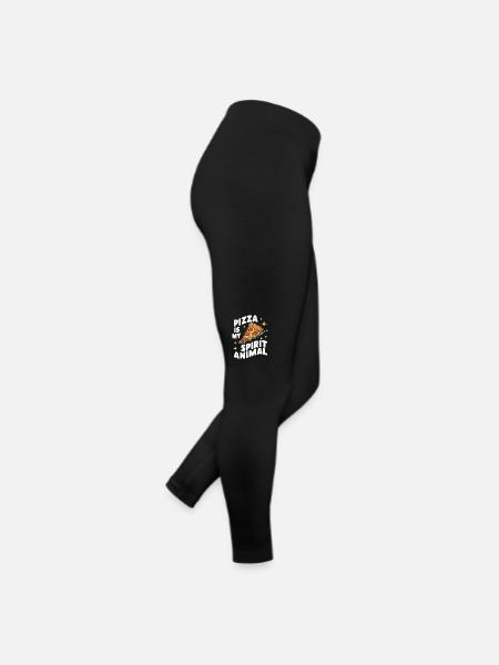 Pizza Italien Fast Food - Frauen Jersey Leggings - Schwarz - Rechts