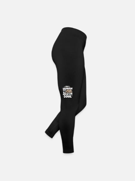 Faultier Faultiere Schlafen Faul - Frauen Jersey Leggings - Schwarz - Rechts
