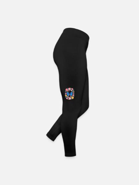 papillon monarque papillon papillons colorés - Legging en jersey Femme - noir - Droite