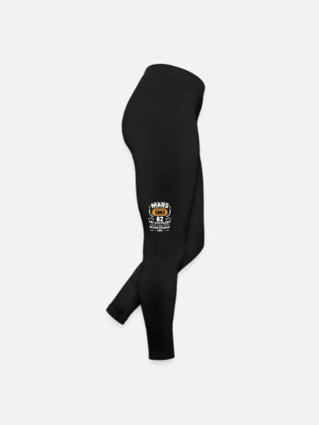 Cadeau D'anniversaire 62 Ans Mars 1961 Vintage - Legging en jersey Femme - noir - Droite