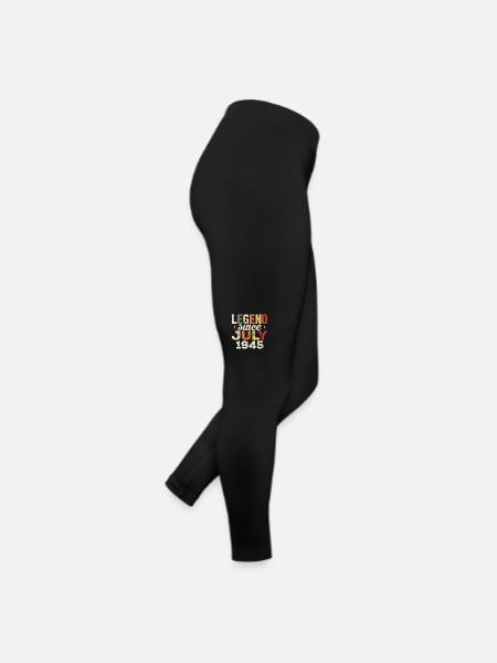 July 1945 Birthday Gift July 1945 Birthday - Women’s Jersey Leggings - black - Right
