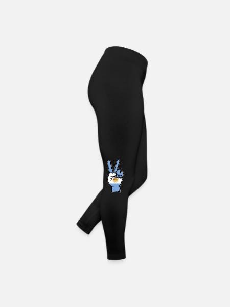 Argentina Flag Peace Symbol - Women’s Jersey Leggings - black - Right
