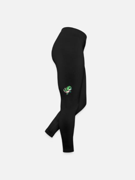 T-Rex dansant sur une jambe Dinosaure en équilibre - Legging en jersey Femme - noir - Droite