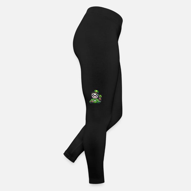 Mignon paresseux Trèfle de la Saint-Patrick Trèfle chanceux Legging en jersey Femme