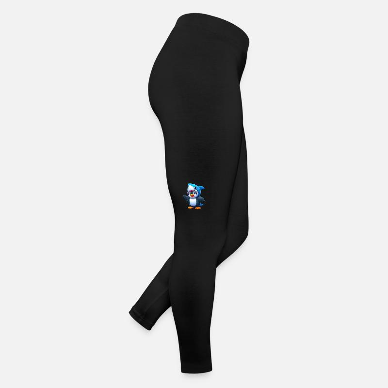 Lustiger Pinguin Hai Karneval Cartoon Frauen Jersey Leggings