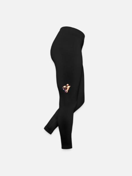 Cute Pug Handstand Breakdance Cartoon Dog - Women’s Jersey Leggings - black - Right