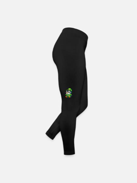 Dessin animé mignon du pingouin de Saint-Patrick - Legging en jersey Femme - noir - Droite