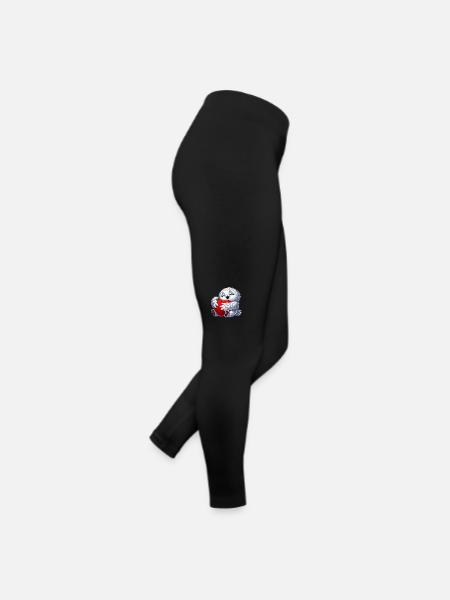 Verliebte Eule Schneeeule Herz Valentinstag - Frauen Jersey Leggings - Schwarz - Rechts