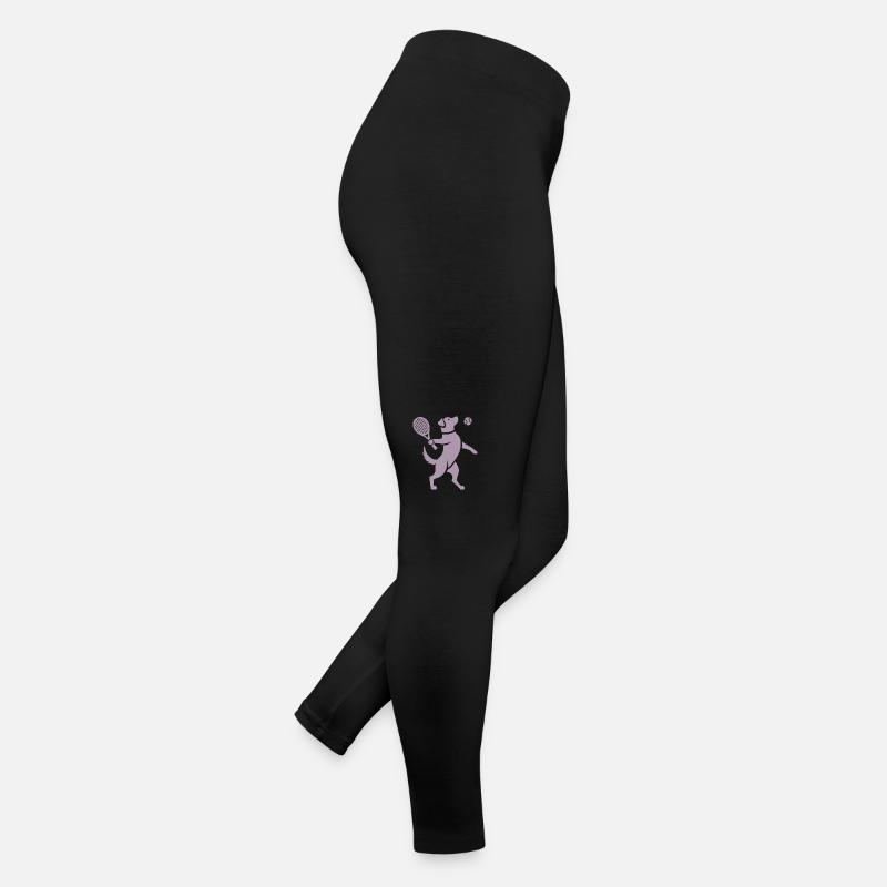 Labrador Hund Tennisball Silhouette Frauen Jersey Leggings