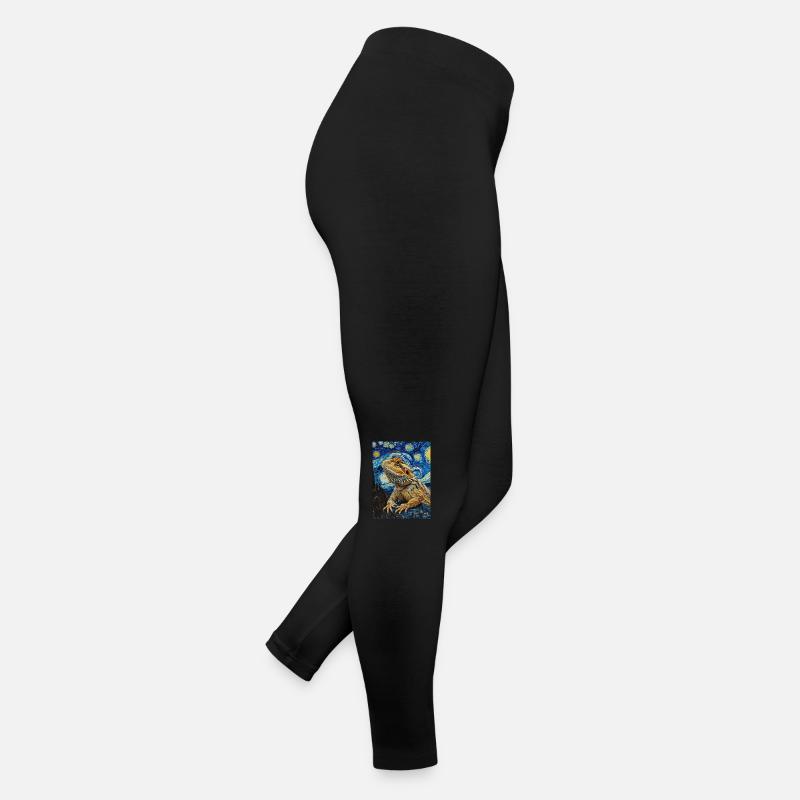 Dragons barbus, Lézards, Van Gogh, Nuit étoilée Legging en jersey Femme