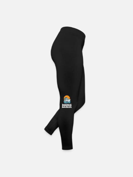 Boobie Bouncer Funny Motorboating Quote Pontoon - Frauen Jersey Leggings - Schwarz - Rechts