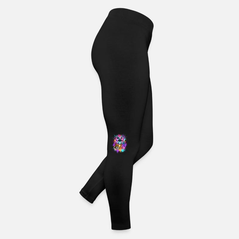 Eule Bunte Graffiti Eule Frauen Jersey Leggings