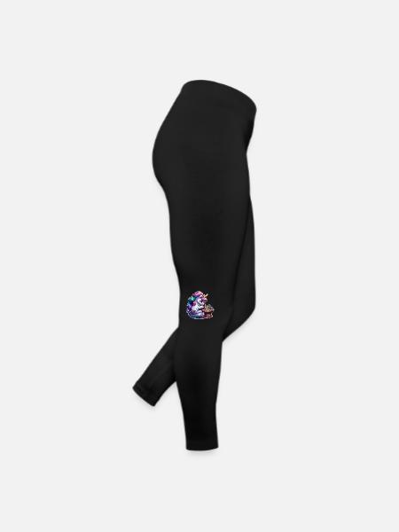 Einhorn Schach - Frauen Jersey Leggings - Schwarz - Rechts