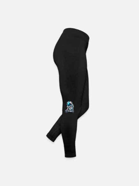 E-Scooter E-Roller Astronaut Scooter - Frauen Jersey Leggings - Schwarz - Rechts