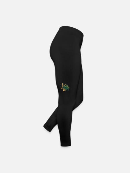Fische mit offenem Maul - Frauen Jersey Leggings - Schwarz - Rechts