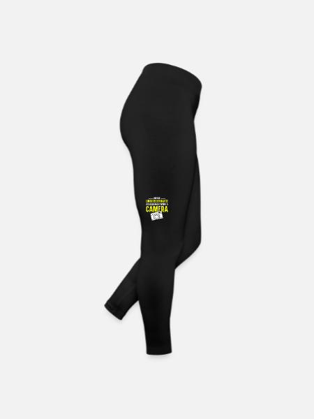 Never underestimate an old man with a camera - Women’s Jersey Leggings - black - Right